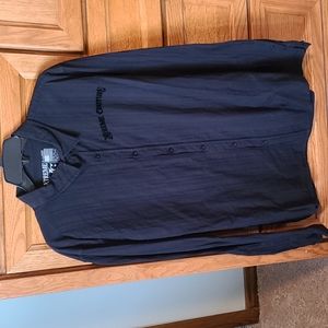 Men's XL Affliction Extreme Couture long sleeve button down shirt black
